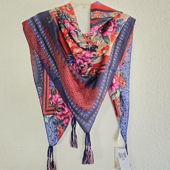 Johnny Was Accessories - Johnny Was Window Floral Silk Square Scarf Multicolor